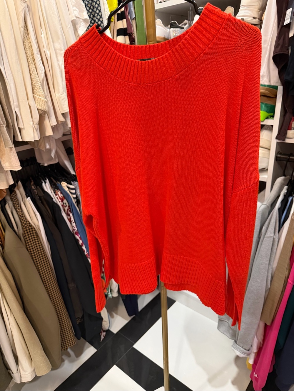 Sonoma Vibrant Red Crewneck Knit Sweater
